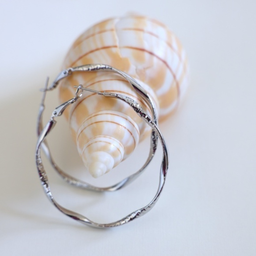❄️NWT❄️ Silver Textured Hoop Earrings Stylish and Elegant Jewelry Earring